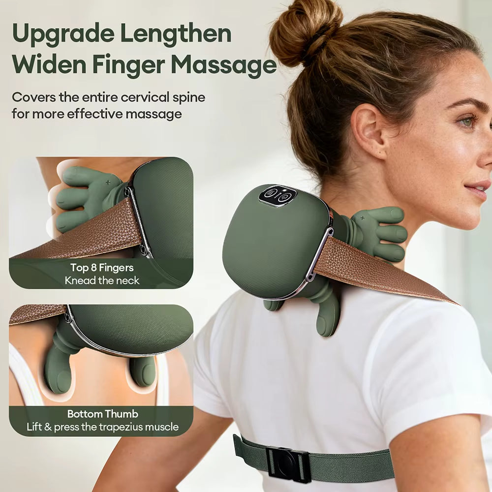 Bionic Finger Neck Shoulder Massager Wireless Neck Cervical Trapezius Kneading Massage Shawl Brushless Motor Neck Masajeador
