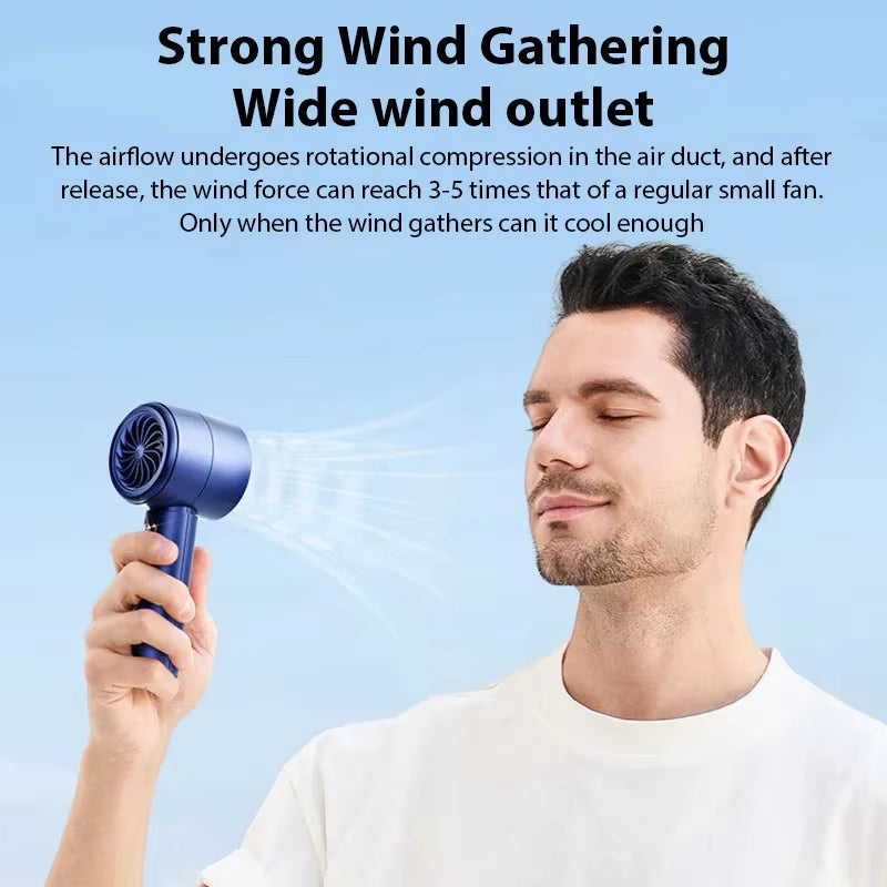Handheld Fan Portable Turbo Fan Air Cooler 100-Speed Adjustment High-Speed Fans Mini Hand Fan for Home Travel Outdoor Camping