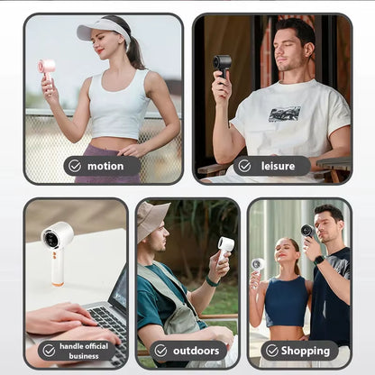 Handheld Fan Portable Turbo Fan Air Cooler 100-Speed Adjustment High-Speed Fans Mini Hand Fan for Home Travel Outdoor Camping